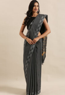 Chettinad Cotton Grey Saree